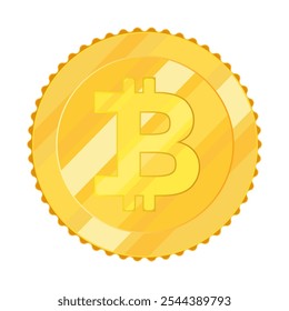 Bitcoin gold coin. Bitcoin cryptocurrency symbol isolated on white background