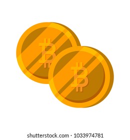 Bitcoin gold coin set, vector Finance money illustration