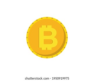 Bitcoin gold coin. Bitcoin symbol in gold coin with a white background for graphic designer logos and web pages. Vector illustration