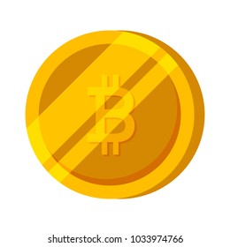 Bitcoin gold coin, vector Finance money illustration