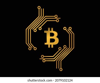 bitcoin gold color abstract illustration