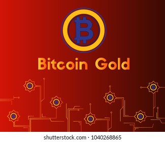 Bitcoin gold cryptocurrency circuit network background Bitcoin gold cryptocurrency circuit network background