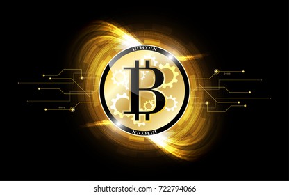 Bitcoin gold digital money futuristic background business financial concept
