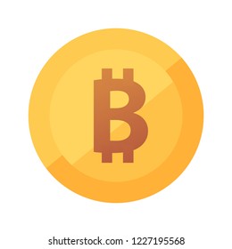Bitcoin Gold flat icon. Round logo of Cryptocurrency blockchain token. Emblem of Virtual Money.