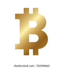 Bitcoin. The gold icon on white background. Vector illustration.