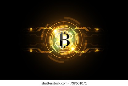 Bitcoin gold money futuristic network business concept