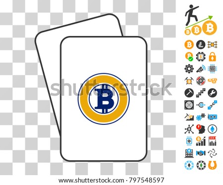 Bitcoin Gold Playing Cards Icon Additional Stock Vector Royalty - 