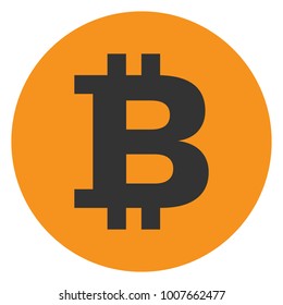 Bitcoin gold symbol in circle. Vector icon.