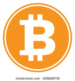 Bitcoin gold symbol in circle. Vector icon.