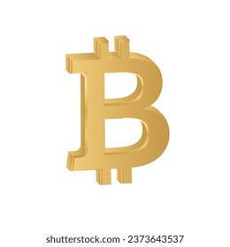 Bitcoin golden 3d sign vector exchange symbol