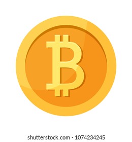 Bitcoin golden coin. Money icon. Vector illustration