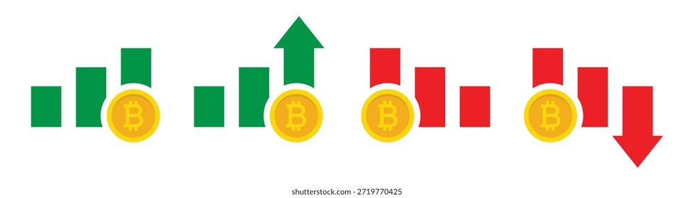 Bitcoin graph currency icon, vector illustration
