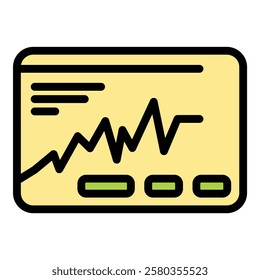 Bitcoin graph icon. Outline Bitcoin graph vector icon for web design isolated on white background color flat