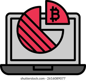Bitcoin Graph Line Vector Icon Design