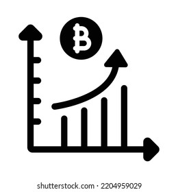 Bitcoin graph  Vector Icon which is suitable for commercial work and easily modify or edit it

