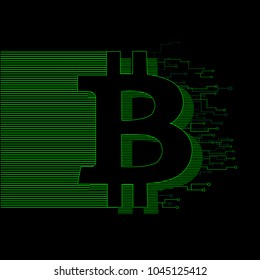 bitcoin green on black