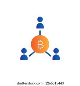 bitcoin group icon design with modern concept and simple logo shape style design vector eps 10 