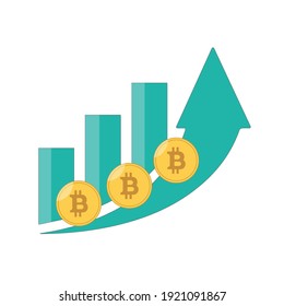 Símbolo de gráfico de crecimiento de bitcoin