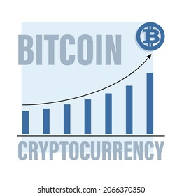 Bitcoin growth chart. Business graph, chart icon. Statistics, analytic in the cryptocurrency market 