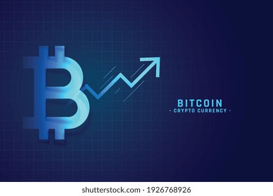 bitcoin growth chart with upward arrow design