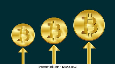 Bitcoin growth concept with arrow