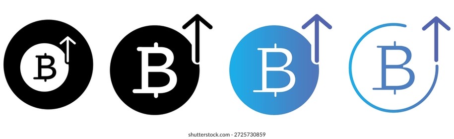 Conceito de crescimento do Bitcoin. Pilhas de moedas de ouro e gráfico de renda com receita bitcoin.Bitcoin. Bitcoin BTC está subindo para o próximo pico. Criptomoeda tem novo recorde alto todo o tempo alto. Moeda BTC