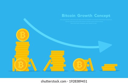 Bitcoin growth concept. Vector illustration