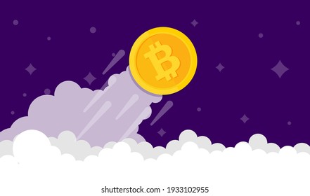 Bitcoin growth concept. Vector illustration