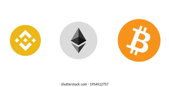 Bitcoin growth, Bitcoin, Ethereum, Binance. vector
