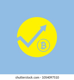 bitcoin growth graph on blue background. vector illustration. Bitcoin hype concept vector illustration with blank space for text