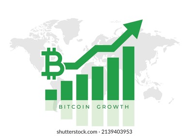 bitcoin growth green chart background