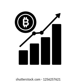 bitcoin, growth icon vector