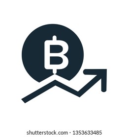 Bitcoin growth Icon Vector Logo Template