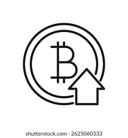 Bitcoin Growth line Icon Symbol