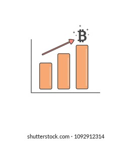 bitcoin growth vector concept illustration