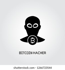 bitcoin hacker concept icon