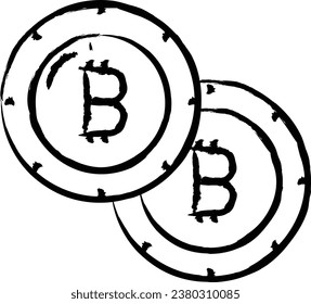 Bitcoin hand drawn vector illustration
