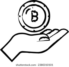 Bitcoin hand drawn vector illustration