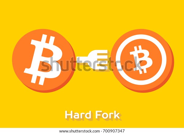 Bitcoin Hard Fork Split Bitcoin Cash Stock Vector Royalty Free - 