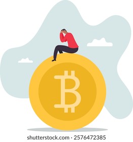 Bitcoin hodl, holder who buy bitcoin or crypto currency for long term investment, crypto investing or believe in Bitcoin independence .business concept.flat character.