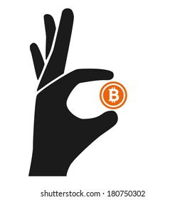 bitcoin hold by hand