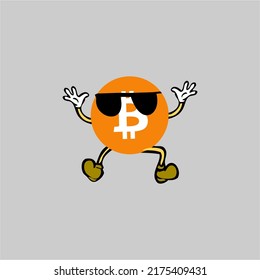 Bitcoin holiday. vector summer of blockchain technology, bitcoin, altcoins, cryptocurrency mining, finance, digital money market, cryptocoin wallet, crypto exchange.2d art bitcoin hands up