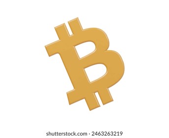  Icono de Bitcoin ilustración de render 3d