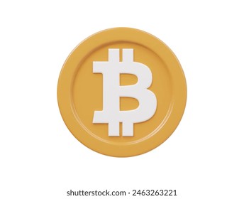  Bitcoin icon 3d render illustration