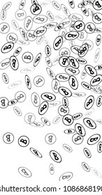 Bitcoin Icon Abstract Background. Randomly Fall Bitcoins. Digital Payment money. Cryptocurrency Background. Jackpot or Prize Concept.
 Black and White Vector Illustration. Blockchain technology Coin.