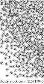 Bitcoin Icon Abstract Background. Randomly Fall Bitcoins. Cryptocurrency Background. Digital Payment money.  Jackpot or Prize Concept.
 Black and White Vector Illustration. Blockchain technology Coin.