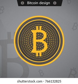 Bitcoin icon. Bit coin crypto mining logo. Business wallet icon, security currency exchange, vector item. Flat crypto virtual payment finance symbol. Gold money coin trading.
