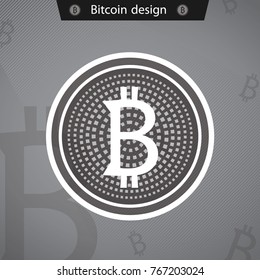 Bitcoin icon. Bit coin crypto mining logo. Business wallet icon, security currency exchange, vector item. Flat crypto virtual payment finance symbol. Gold money coin trading.
