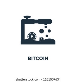 Bitcoin icon. Black filled vector illustration. Bitcoin symbol on white background. Can be used in web and mobile.