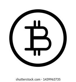 Bitcoin icon, black silhouette. Vector illustration